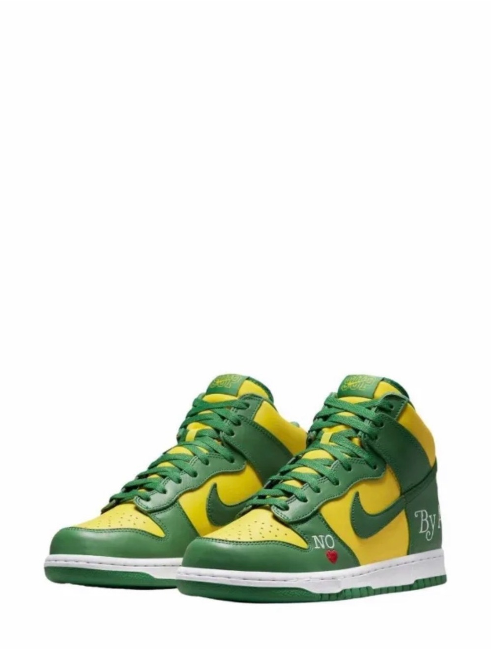 Nike x Supreme SB Dunk “by any means” High-Top Sneakers in Green & Yellow - Picture 2 of 4
